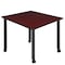 Regency Kee Mobile Tables, 48 W, 48 L, 29 H, Wood, Metal Top, Mahogany TBMC4848MHBK - alternate 1